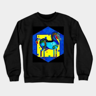 Horse Decorative Colorfull Abstract Print Crewneck Sweatshirt